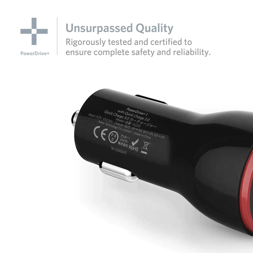 Автомобильное зарядное устройство Anker PowerDrive+ 1 Port Quick Charge 3.0-0