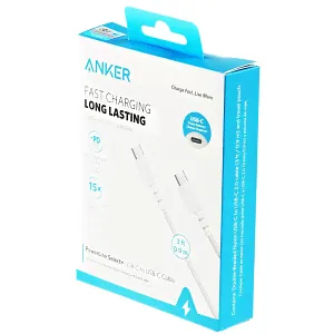 Дата кабель Type-C - Type-C Anker A8032 0.9м 3A белый-0