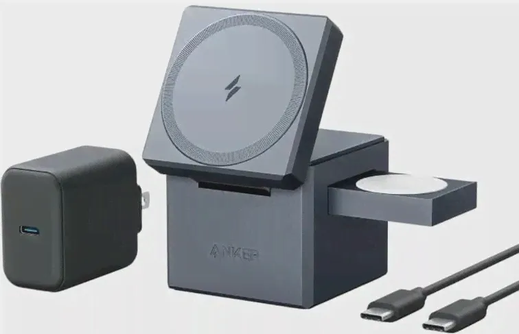 Беспроводное зарядное устройство ANKER Cube с MagSafe 3в1 Y1811Blac k/черный-0