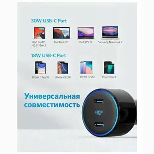    Anker PowerDrive+ III Duo Origin 48W 2x USB-C 30W + USB- 18W,   (A2725H11)-1