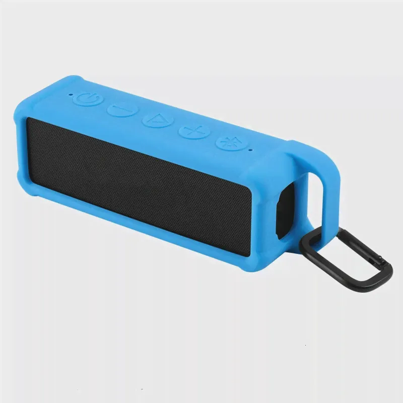 для портативной колонки Anker Soundcore 2 Силиконовый защитный чехол с металлической пряжкой Черный, красный, синий-0