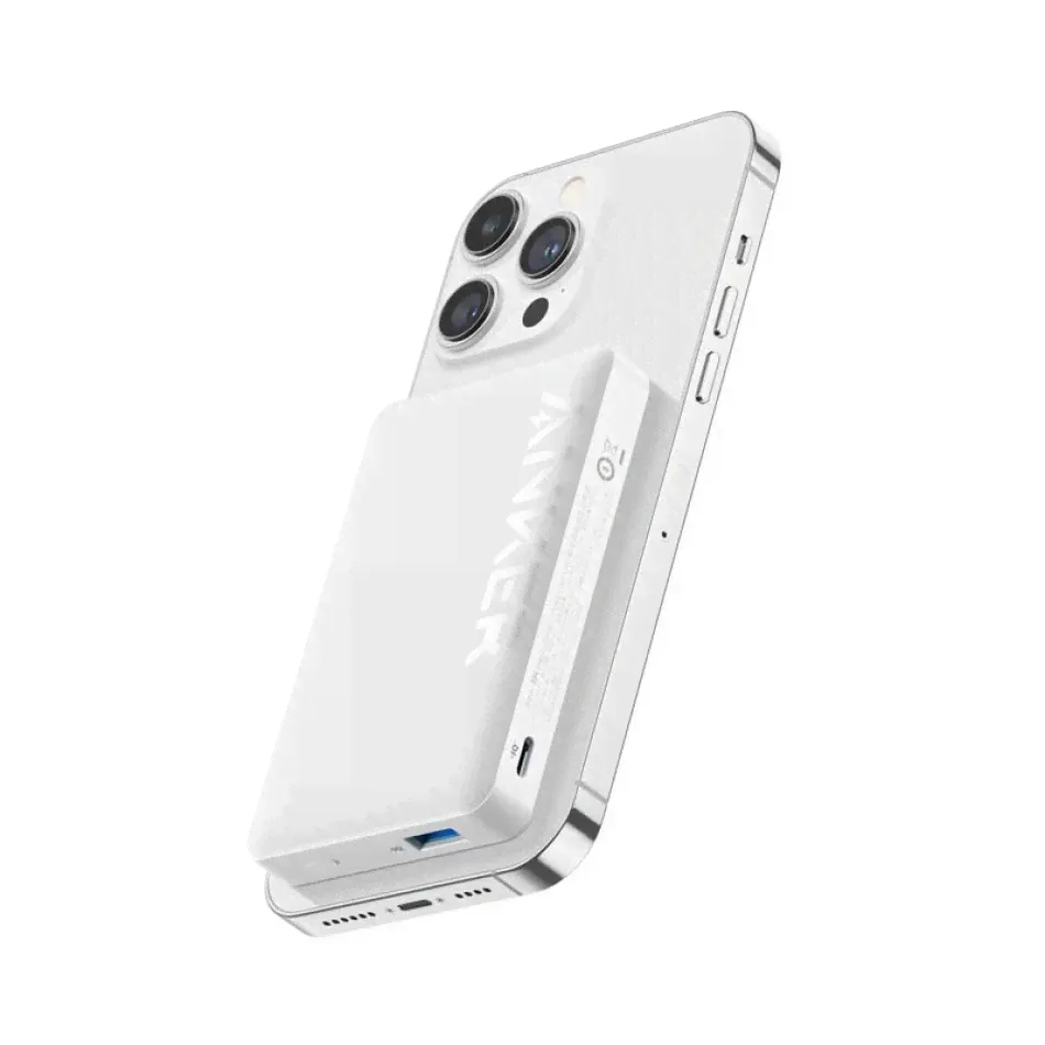 Anker 334 MagGo Battery (PowerCore 10k) Power Bank, Qi 7.5w, PD20w, QC18w (A1632) белый-0